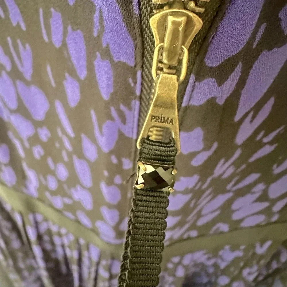 Ann Taylor Loft Purple & Black Sleeveless Pleated A-Line Midi Dress Size‎ 4 - Picture 5 of 7